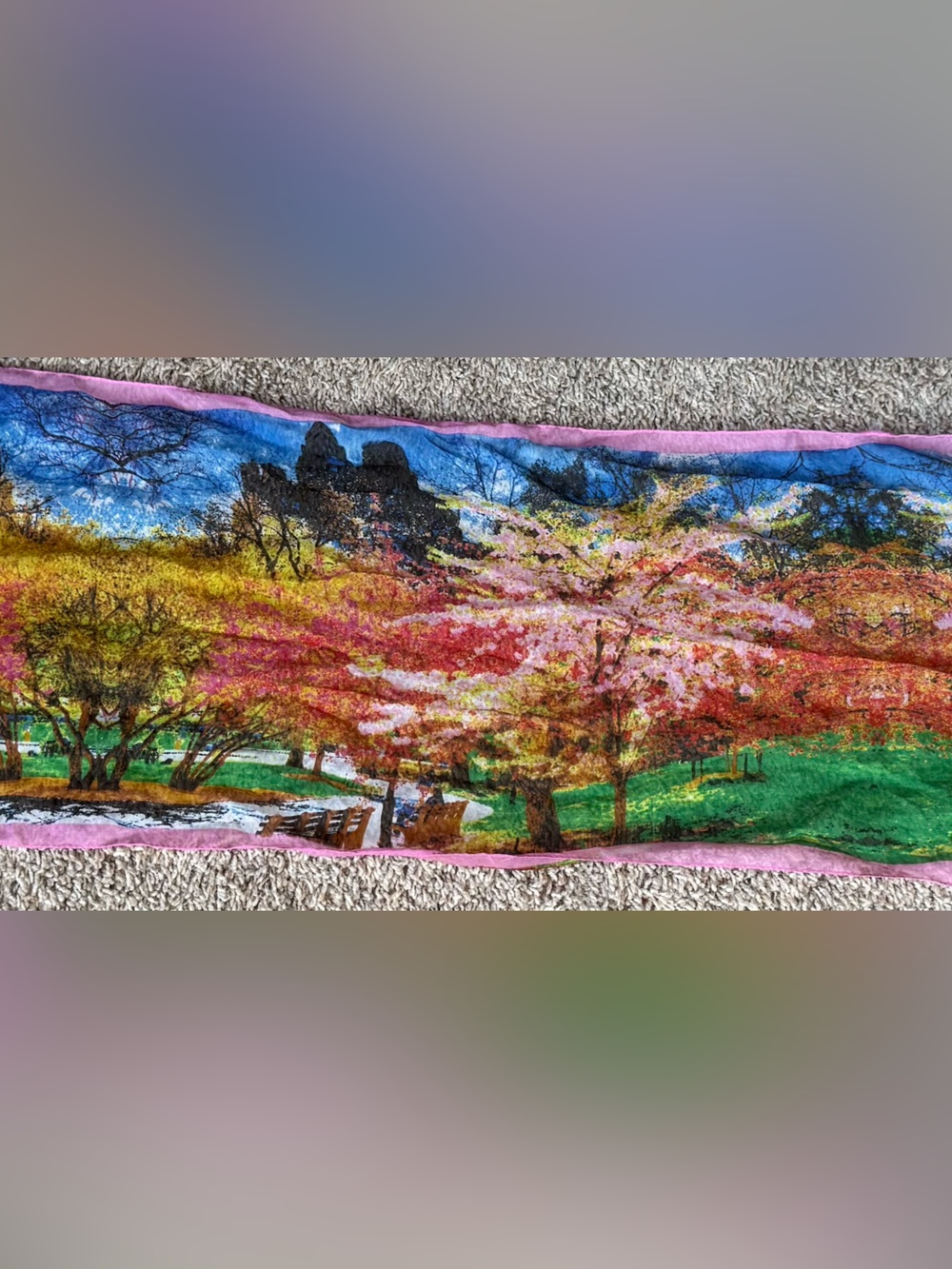 Vintage Vera Neumann Impressionist Landscape Scarf Monet Wearable Art.